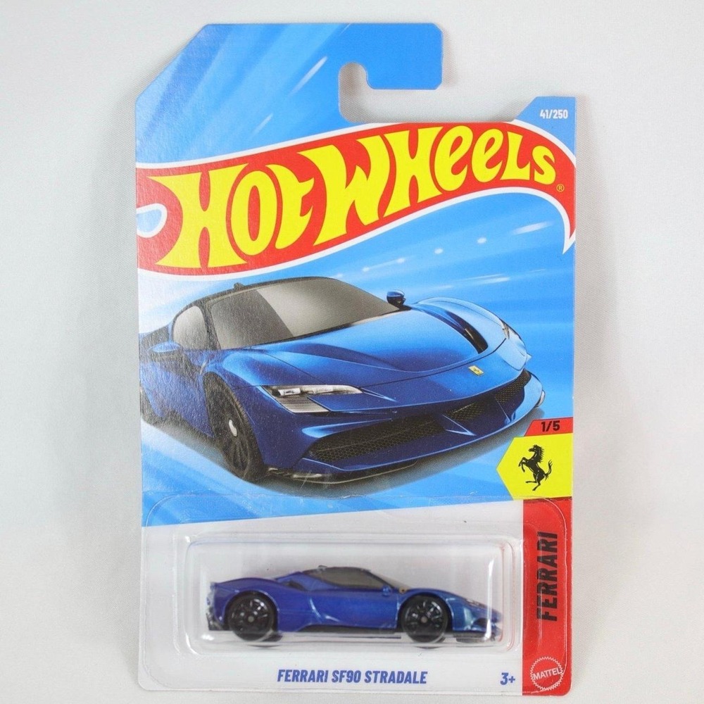 Hot Wheels Blue Ferrari SF90 Stradale Toy Car - NEW
